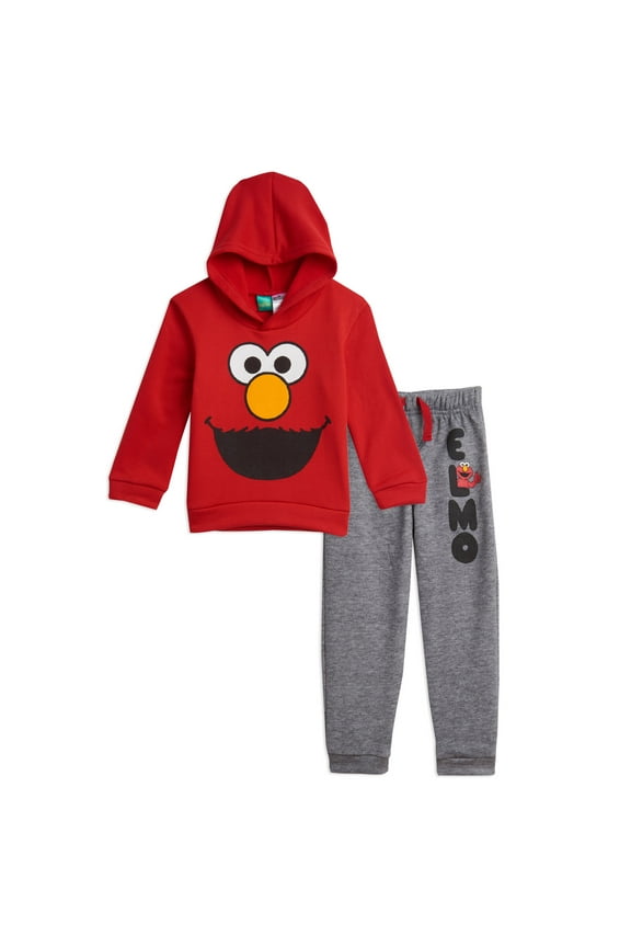 Elmo Toddler Boys Hoodie and Pants Outfit Set Red/Gray 5T