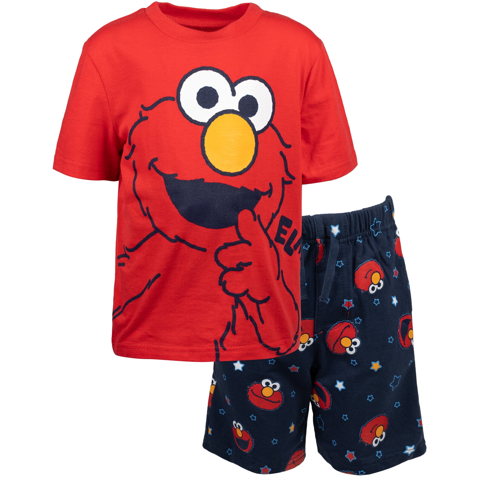 Sesame Street Elmo Toddler Boys TShirt and French Terry Shorts Outfit