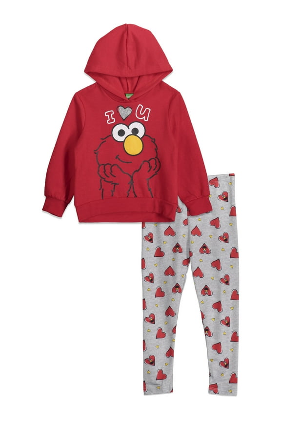 Elmo Toddler Girls Fleece Hoodie and Leggings Outfit Set Infant to Toddler