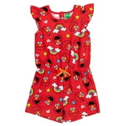 Sesame Street Elmo Toddler Girls Sleeveless Romper Infant to Little Kid