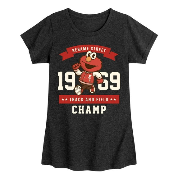Sesame Street - Elmo Track And Field Champ - Toddler Girls Short Sleeve Graphic T-Shirt
