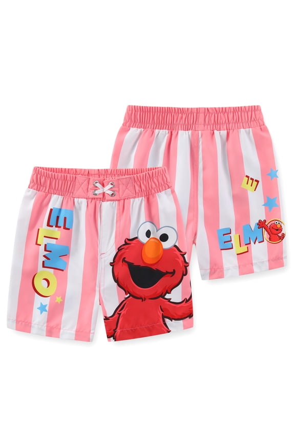 Elmo UPF 50+ Swim Trunks Shorts Bathing Suit (Boys), Sizes 18M-4T