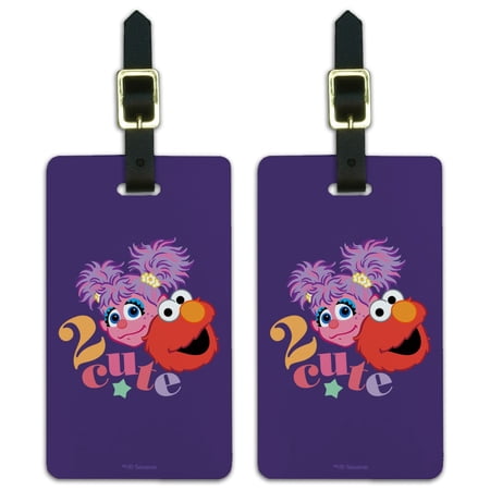 Sesame Street Elmo and Abby 2 Cute Luggage ID Tags Carry-On Cards - Set of 2