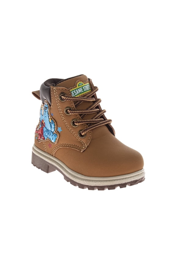 Elmo And Cookie Monster Toddler' Lace Up Boots. (Toddler Little Kids), Wheat, Size: 5