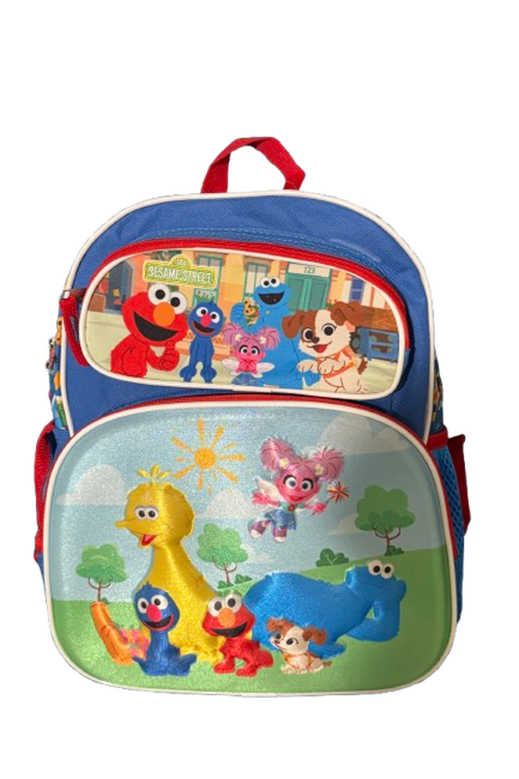 Elmo and Friends 3D Molded 12" Backpack, Blue Backpack