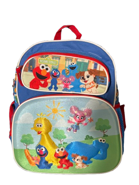 Elmo and Friends 3D Molded 12" Backpack, Blue Backpack