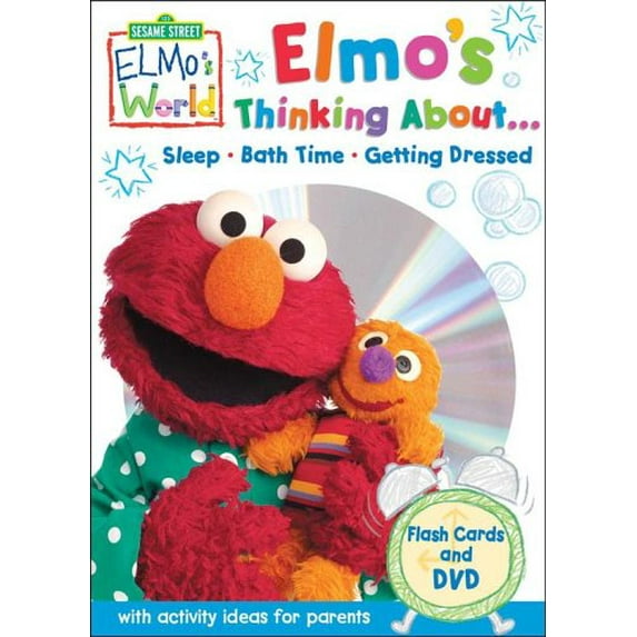 Pre-Owned Sesame Street Elmo's World Flashcards And Dvd: Elmo's Thinking About Bedtime, Bathtime, Getting Dressed Paperback