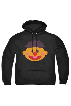 Ernie Kawaii Face Adult Pull-Over Hoodie, Black, Medium