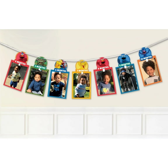 Sesame Street Everyday 1st Birthday Photo Garland, 6.5" x 4.5''