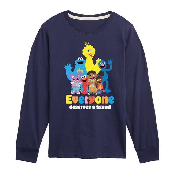 Sesame Street - Everyone Deserves A Friend - Toddler and Youth Long Sleeve T-Shirt