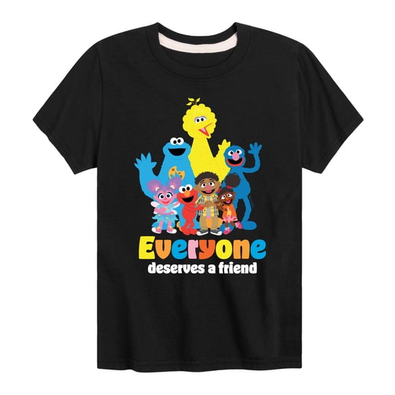 Sesame Street - Everyone Deserves A Friend - Toddler and Youth Short Sleeve Graphic T-Shirt