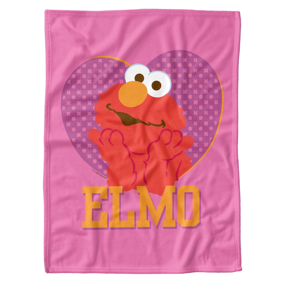 Sesame Street Fleece Baby Blanket, 30'x40', Patterned Elmo Heart