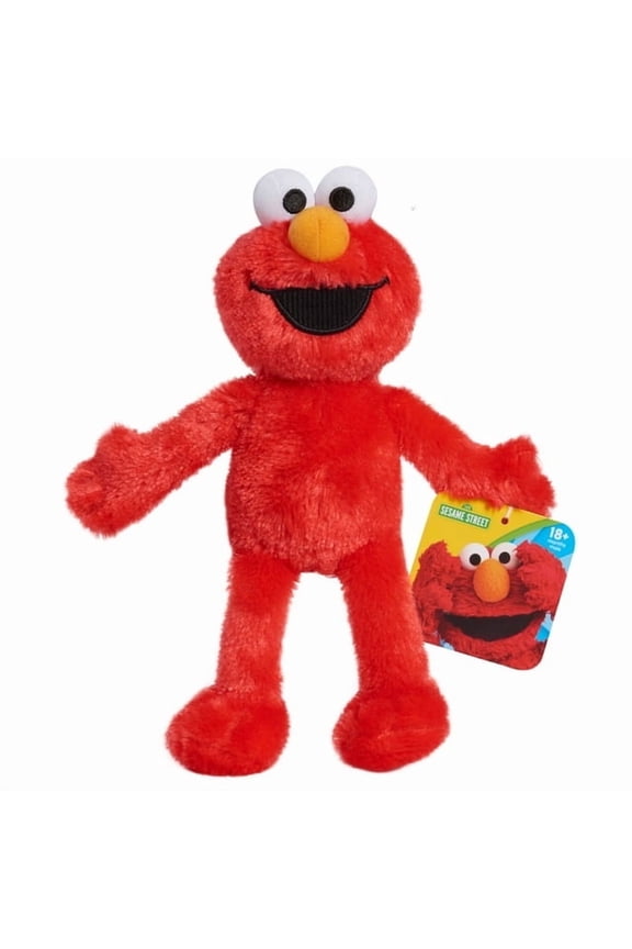Sesame Street Friends - ELMO Red Hasbro 9" Plush (BONUS 1 FUN CHOPS)