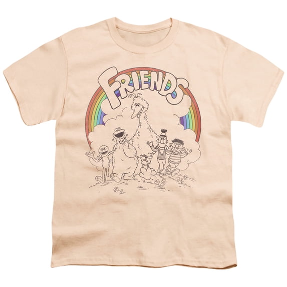 Sesame Street Friends S/S Youth 18/1 T-Shirt Cream