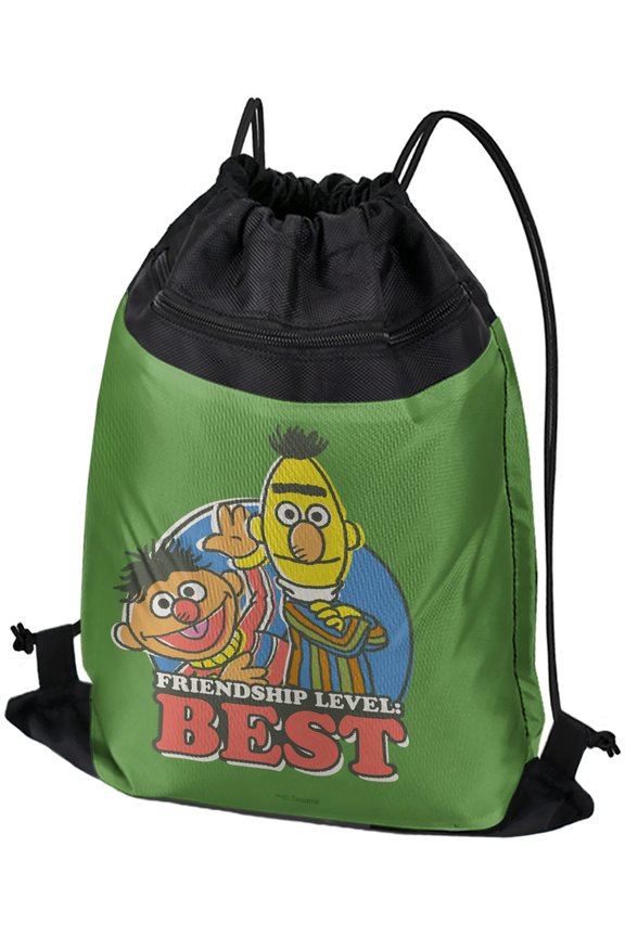 Friendship Level: Best Drawstring Backpack Sports Bag Sackpack 17" x 13", Perfect for Gym, Yoga or Practice