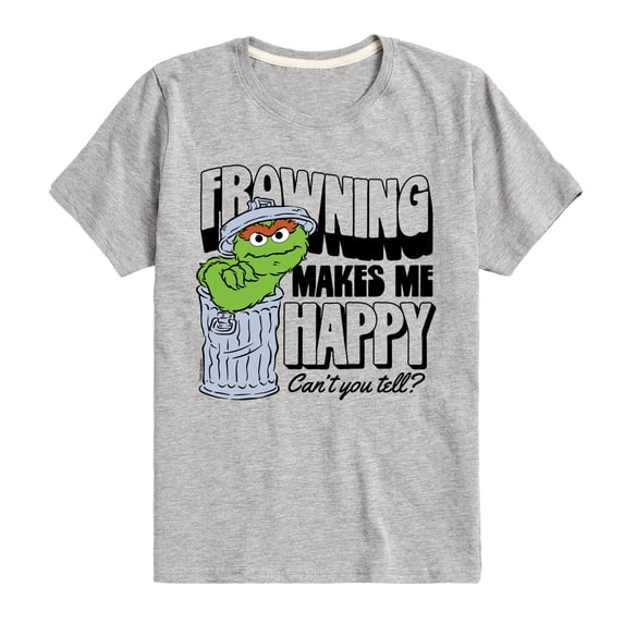 Sesame Street - Frowning Makes Me Happy - Toddler and Youth Short Sleeve Graphic T-Shirt