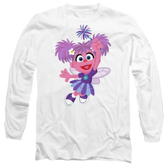 Sesame Street Furry Friends Forever! Abby Cadabby Unisex Adult Long-Sleeve T Shirt (2X-Large) White