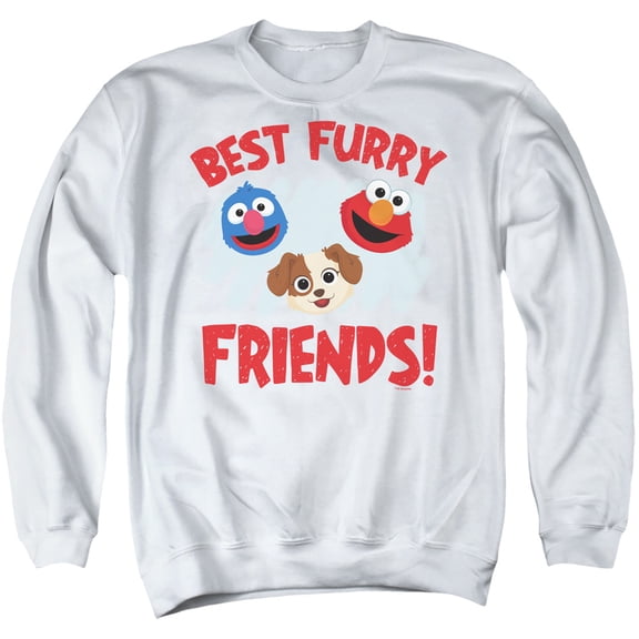 Sesame Street Furry Friends Forever Best Furry Friends Unisex Adult Crewneck Sweatshirt, Best Furry Friends, Large