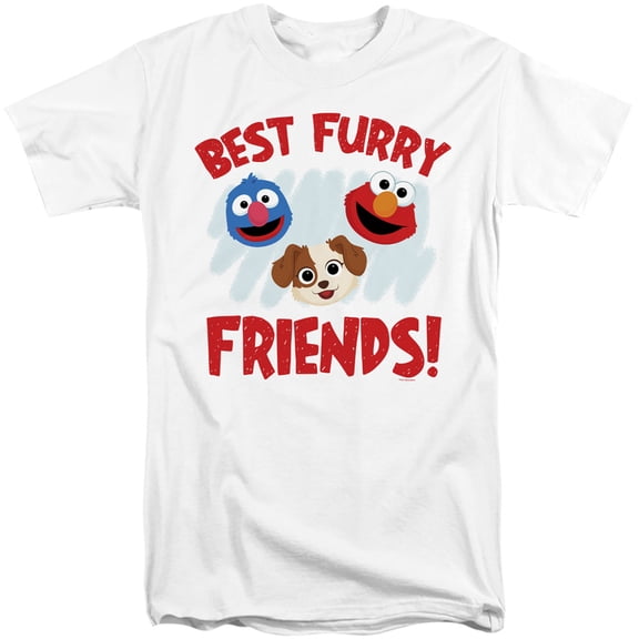Sesame Street Furry Friends Forever Best Furry Friends Unisex Adult Tall T Shirt, Best Furry Friends, 2X-Large