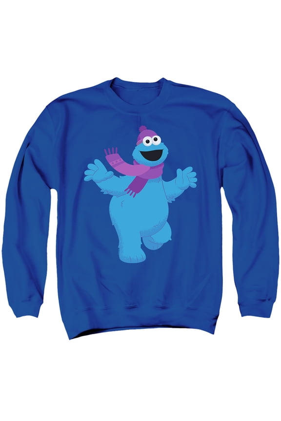 Sesame Street Furry Friends Forever! Cookie Monster Unisex Adult Crewneck Sweatshirt (2X-Large) Royal Blue
