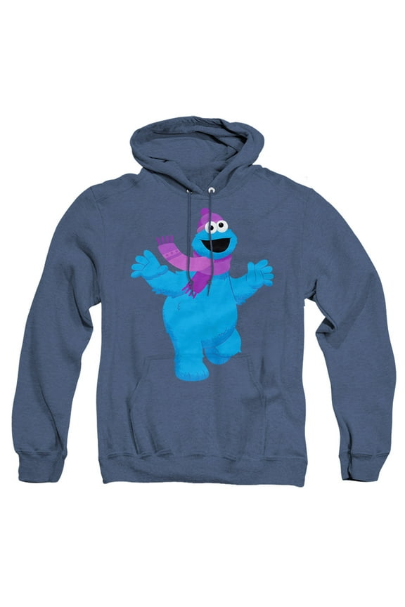Furry Friends Forever! Cookie Monster Unisex Adult Pull-Over Heather Hoodie,Royal Blue, 3X-Large