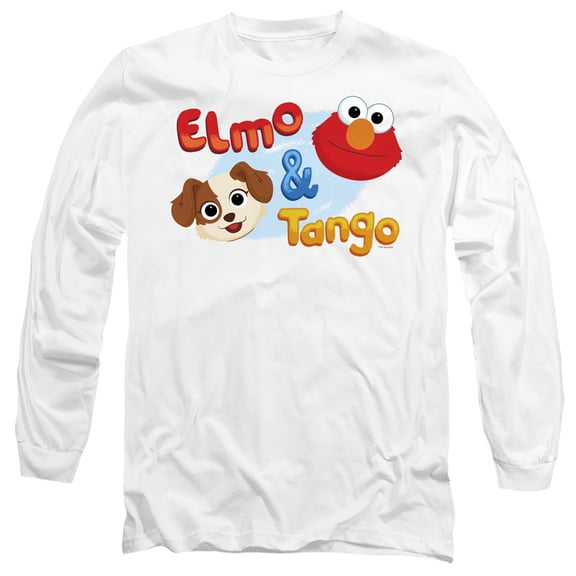 Sesame Street Furry Friends Forever Elmo & Tango Unisex Adult Long-Sleeve T Shirt, Elmo & Tango, Large