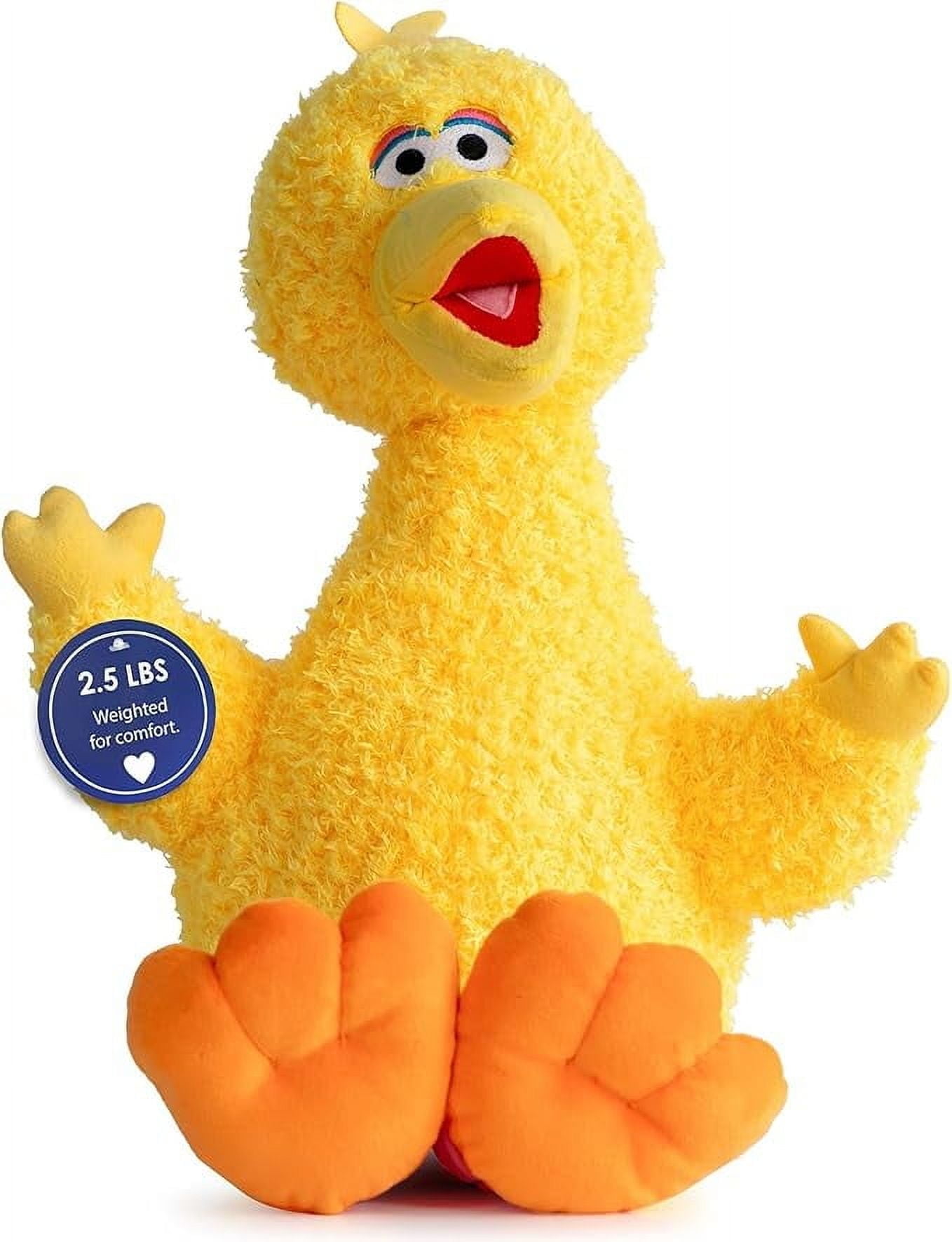 Sesame Street Fuzzy Big Bird 2.5 lbs Weighted Plush Pillow Buddy - Kids Super Soft Stuffed Pillow