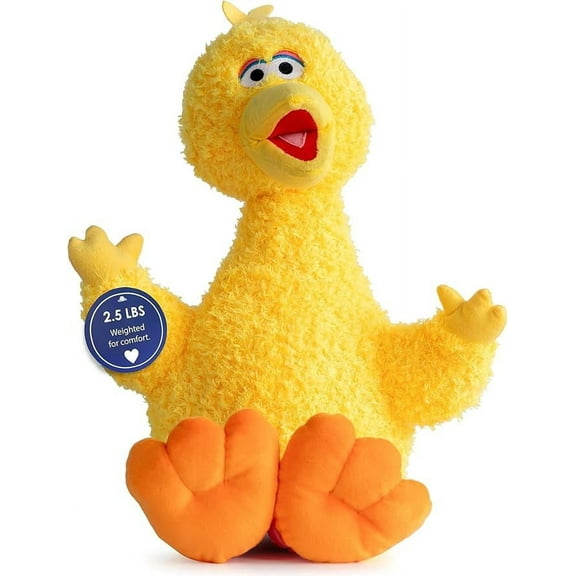 Sesame Street Fuzzy Big Bird 2.5 lbs Weighted Plush Pillow Buddy - Kids Super Soft Stuffed Pillow
