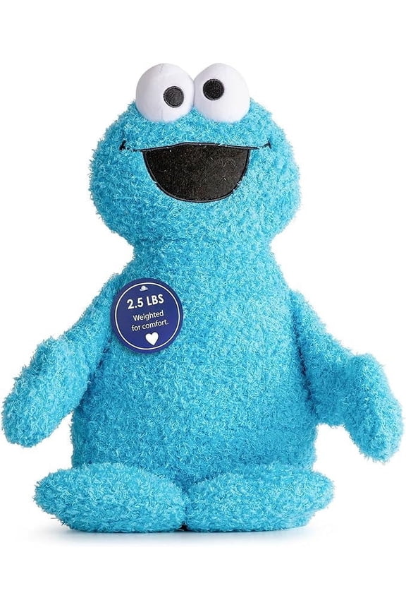 Fuzzy Cookie Monster 2.5 lbs Weighted Plush Pillow Buddy - Kids Super Soft Stuffed Pillow