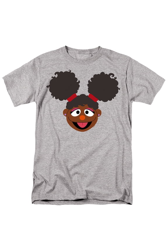 Sesame Street - Gabrielle Face - Adult Unisex Short Sleeve T-Shirt - Gray