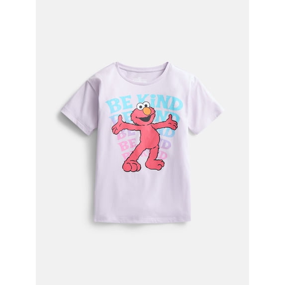 Sesame Street Girls' Elmo Graphic Tee with Short Sleeves, Sizes 4-16