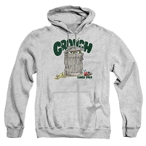 Sesame Street Grouch Adult Pullover Hoodie Sweatshirt Athletic Heather