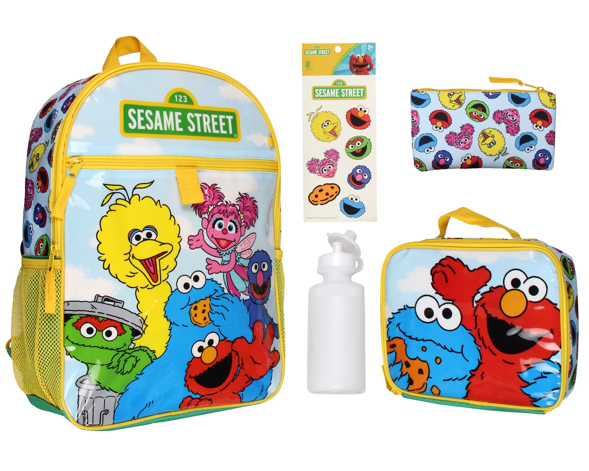 Sesame Street Group Cookie Monster Elmo Big Bird Backpack 16
