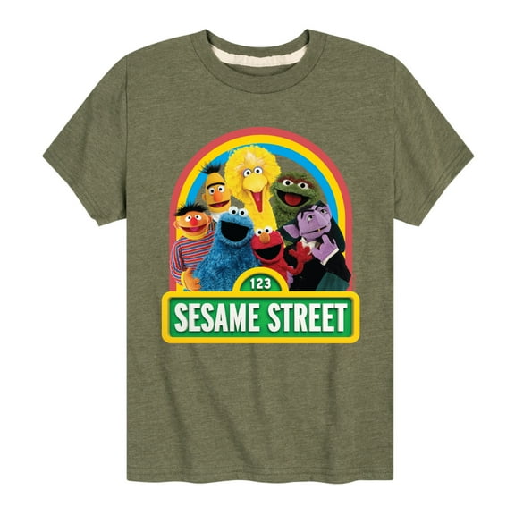 Sesame Street - Group Elmo and Friends - Toddler and Youth Short Sleeve Graphic T-Shirt