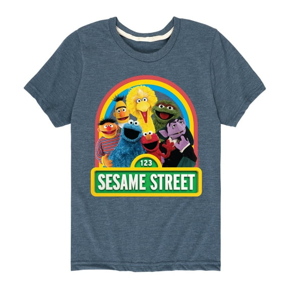 Sesame Street - Group Elmo and Friends - Toddler and Youth Short Sleeve Graphic T-Shirt