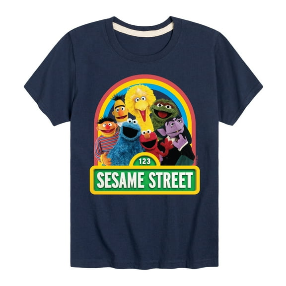 Sesame Street - Group Elmo and Friends - Toddler and Youth Short Sleeve Graphic T-Shirt