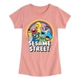 thumbnail image 1 of Sesame Street - Group Rainbow - Girls Fitted Short Sleeve Graphic T-Shirt, 1 of 4