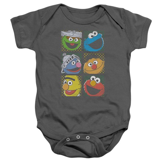 Sesame Street - Group Squares - Infant Snapsuit - 6 Month