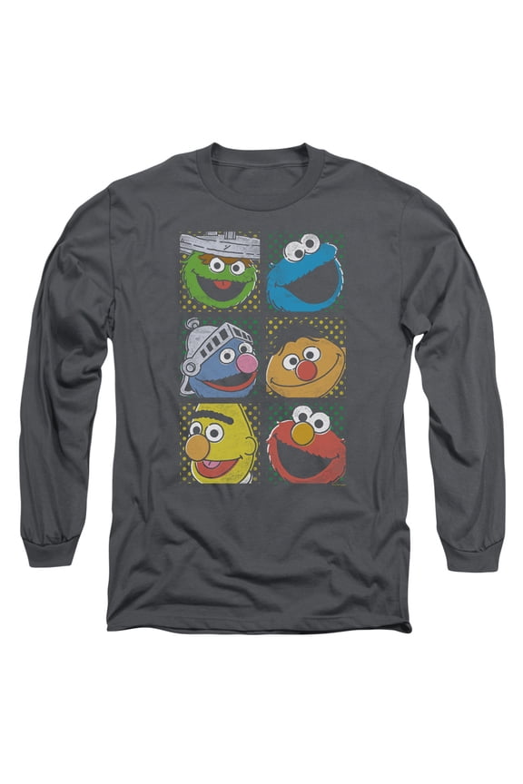 Sesame Street - Group Squares - Long Sleeve Shirt - X-Large