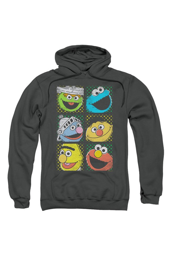 Sesame Street - Group Squares - Pull-Over Hoodie - X-Large