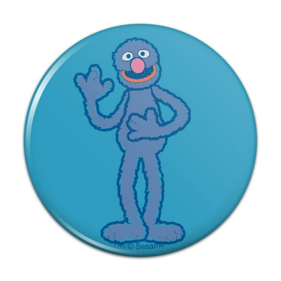 Sesame Street Grover Distressed Pinback Button Pin