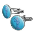 thumbnail image 1 of Sesame Street Grover Distressed Round Cufflink Set Silver Color, 1 of 6
