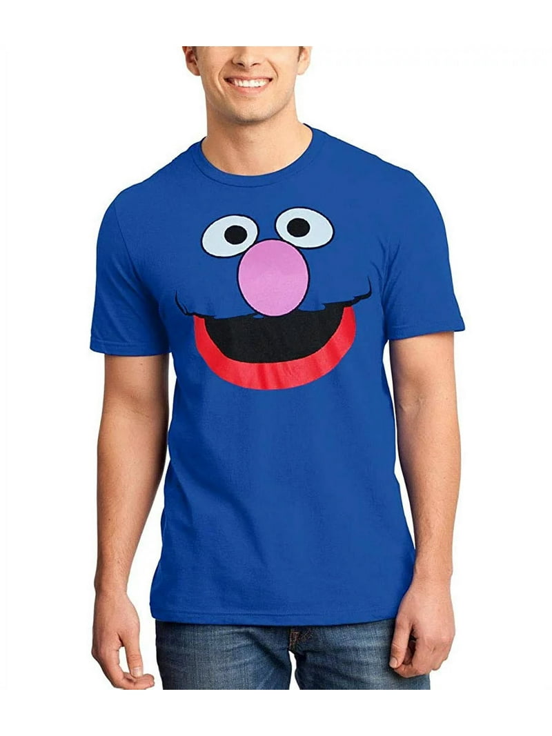Sesame Street Grover Face T-Shirt, Adult Standard Fit, 100% Cotton