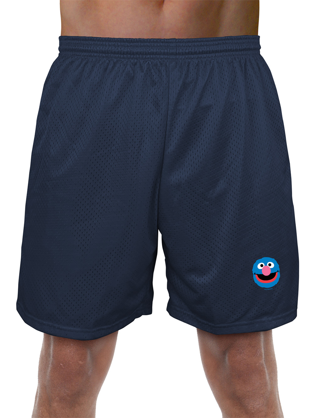 Sesame Street Grover Head Mens Lined Mesh Shorts, Navy, Large - Walmart.com