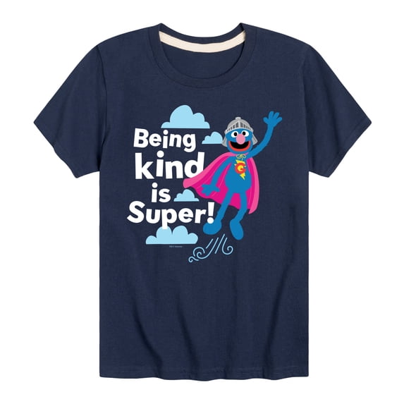 Sesame Street - Grover Kind Is Super - Toddler and Youth Short Sleeve Graphic T-Shirt