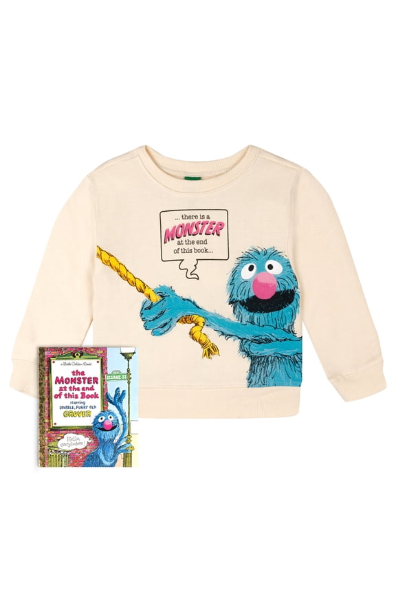 Grover Monster at the End of this Book Fleece Pullover Sweatshirt and Book Set Infant to Little Kid