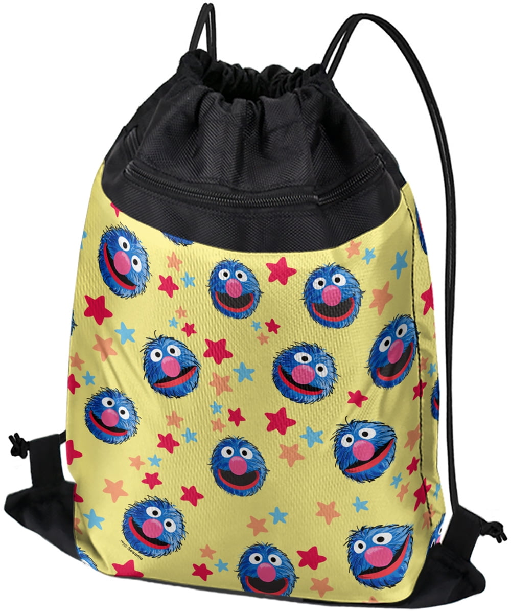 Grover Backpack Sesame Street Grover Pattern Drawstring Backpack Sports Bag Sackpack 17 ...