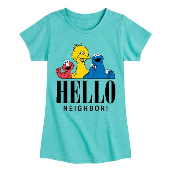 Sesame Street - Hello Neighbor Fitted Short Sleeve Graphic T-Shirt