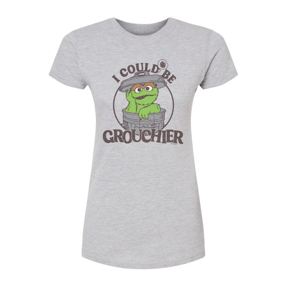 Sesame Street - I Could Be Grouchier Oscar - Juniors Fitted Short Sleeve Graphic T-Shirt