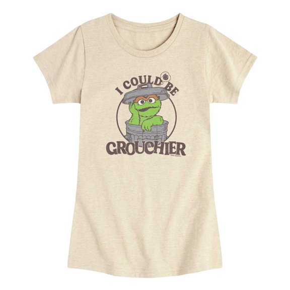 Sesame Street - I Could Be Grouchier Oscar -Toddler Girls Short Sleeve T-Shirt